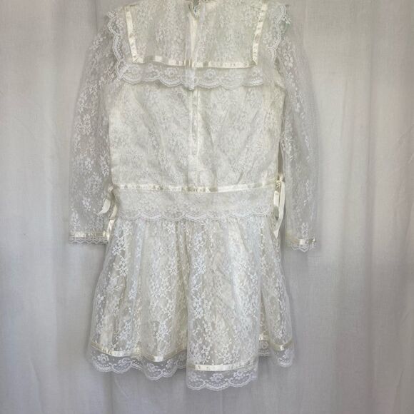 Jessica McClintock vintage 90’s ivory white lace Victorian wedding dress 6 - Picture 4 of 10